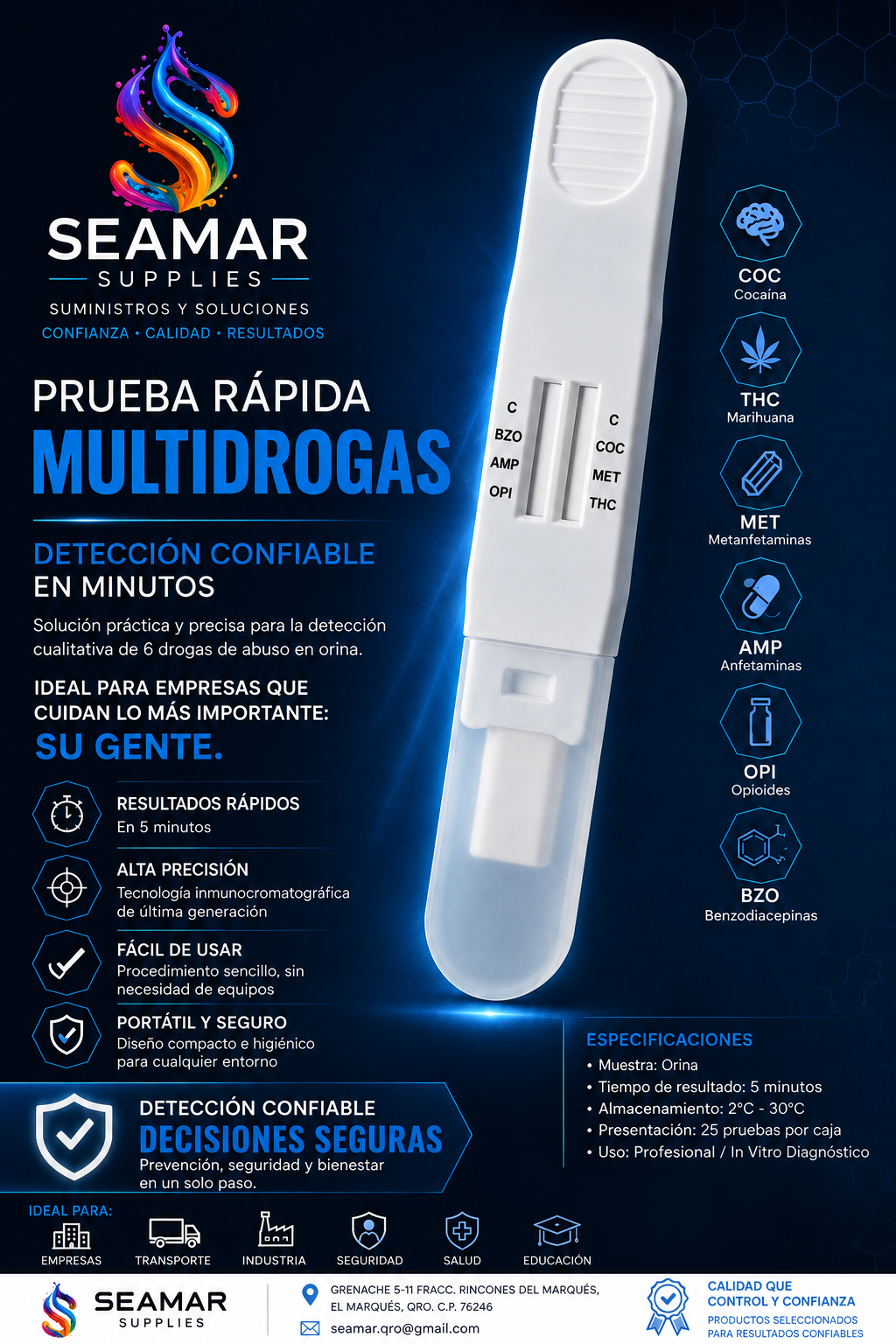 Prueba rápida formato lápiz